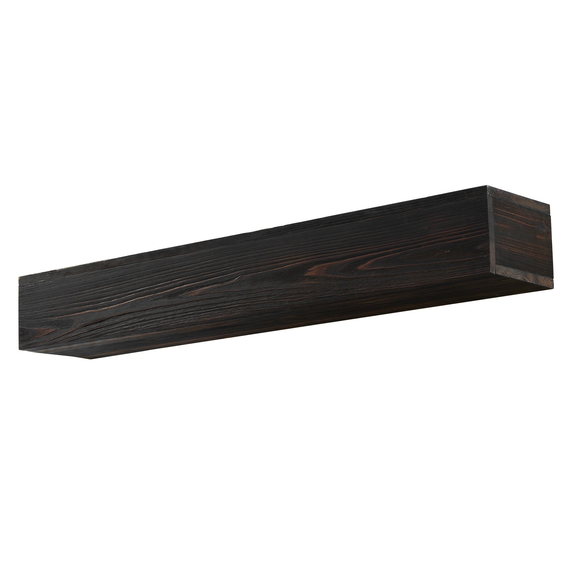 72" Rustic Wood Fireplace Mantel Shelf — Wall-Mounted, Espresso