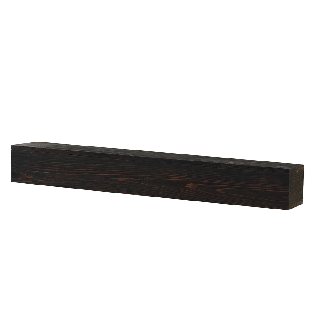 72" Rustic Wood Fireplace Mantel Shelf — Wall-Mounted, Espresso