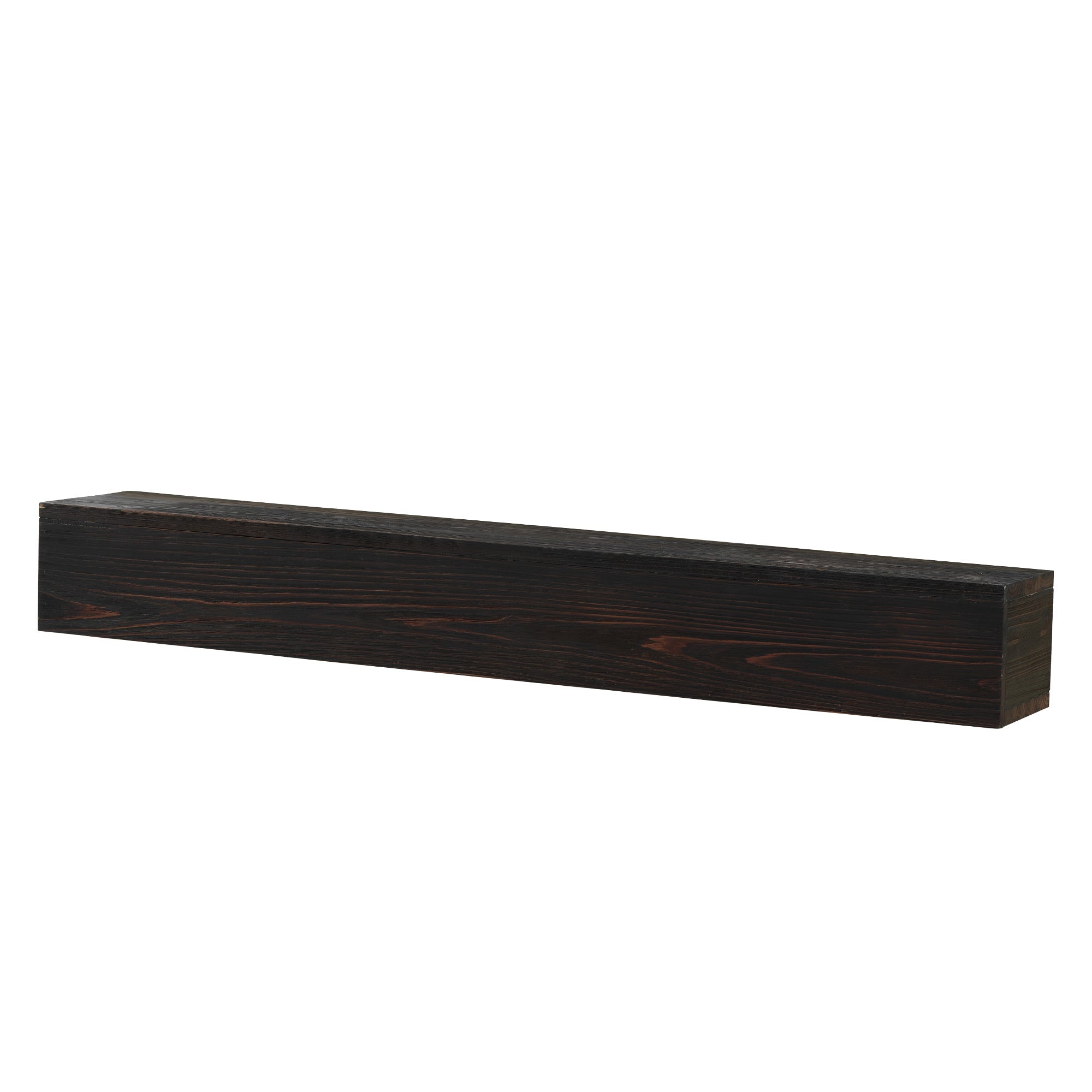 72" Rustic Wood Fireplace Mantel Shelf — Wall-Mounted, Espresso