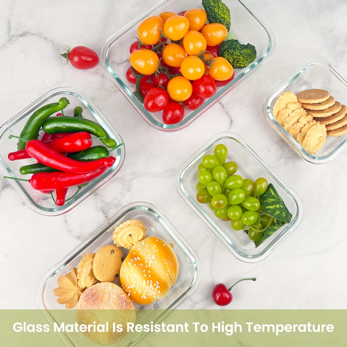 Airtight Fruit & Vegetable Storage Containers — 2-Pack, 4-Compartment