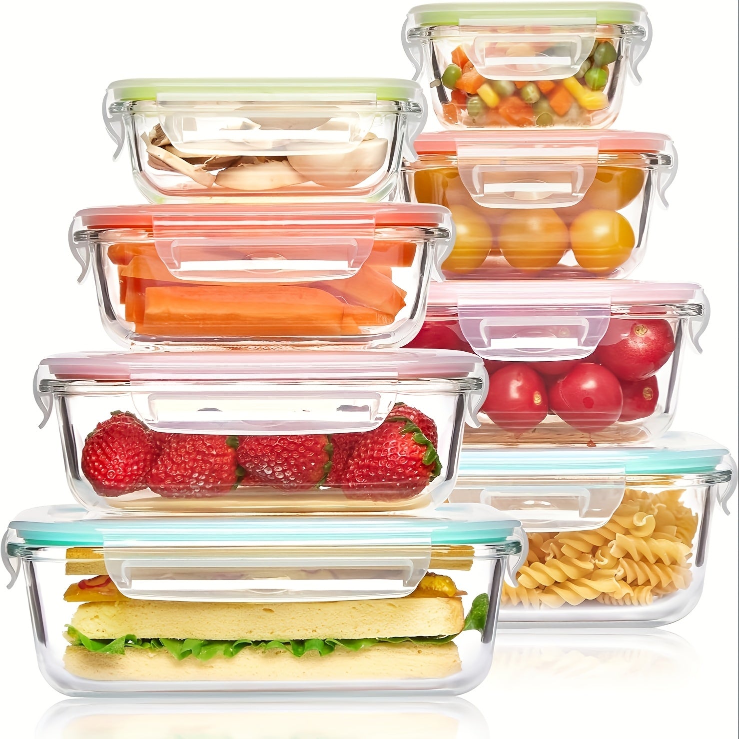 Airtight Fruit & Vegetable Storage Containers — 2-Pack, 4-Compartment