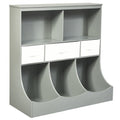 Freestanding Cubby Storage Organizer with 3 Baskets — Gray
