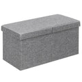30" Folding Storage Ottoman with Lift Top — Light Gray