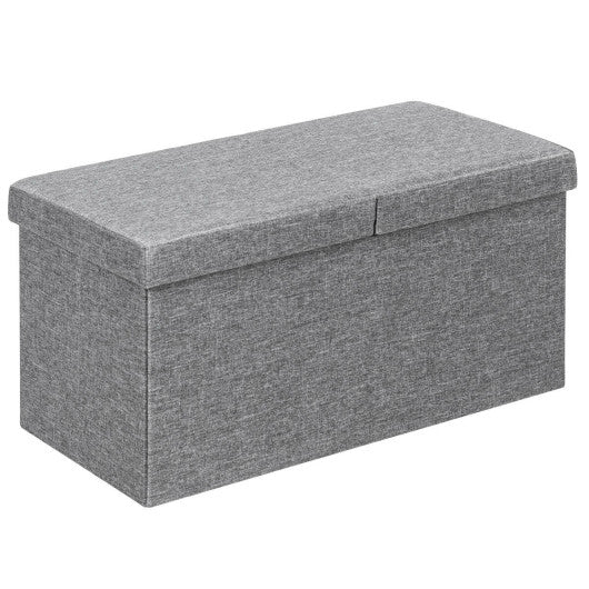 30" Folding Storage Ottoman with Lift Top — Light Gray