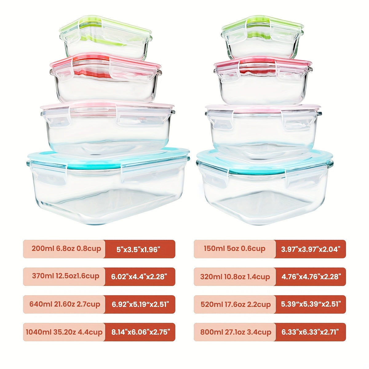 Airtight Fruit & Vegetable Storage Containers — 2-Pack, 4-Compartment