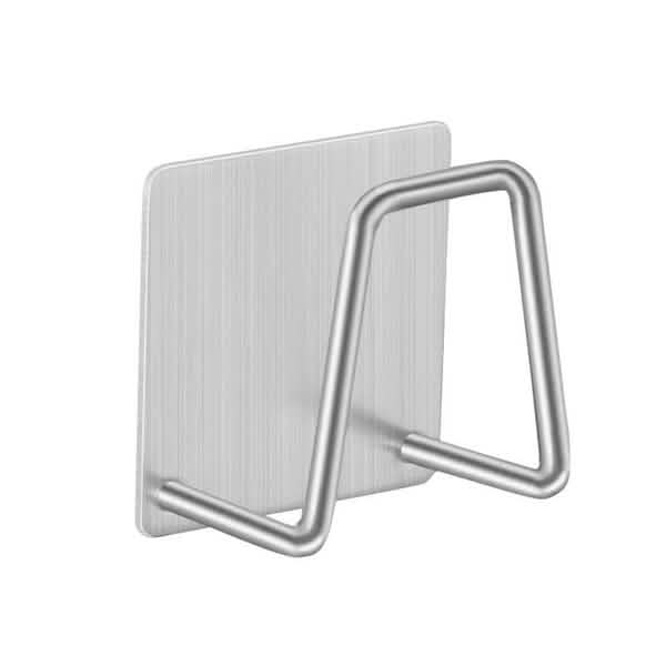 Stainless Steel Sink Sponge Holder — Self-Adhesive with Drain Rack