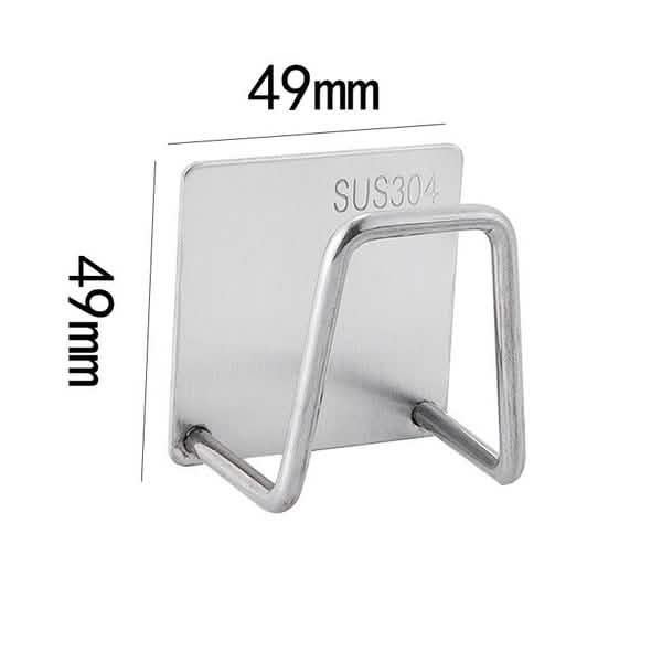 Stainless Steel Sink Sponge Holder — Self-Adhesive with Drain Rack