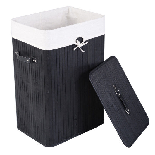 Rectangle Bamboo Laundry Hamper with Lid — 3 Colors