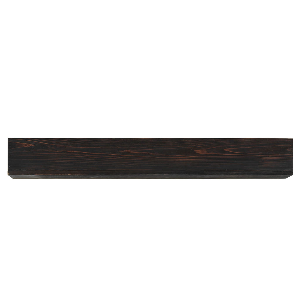 72" Rustic Wood Fireplace Mantel Shelf — Wall-Mounted, Espresso