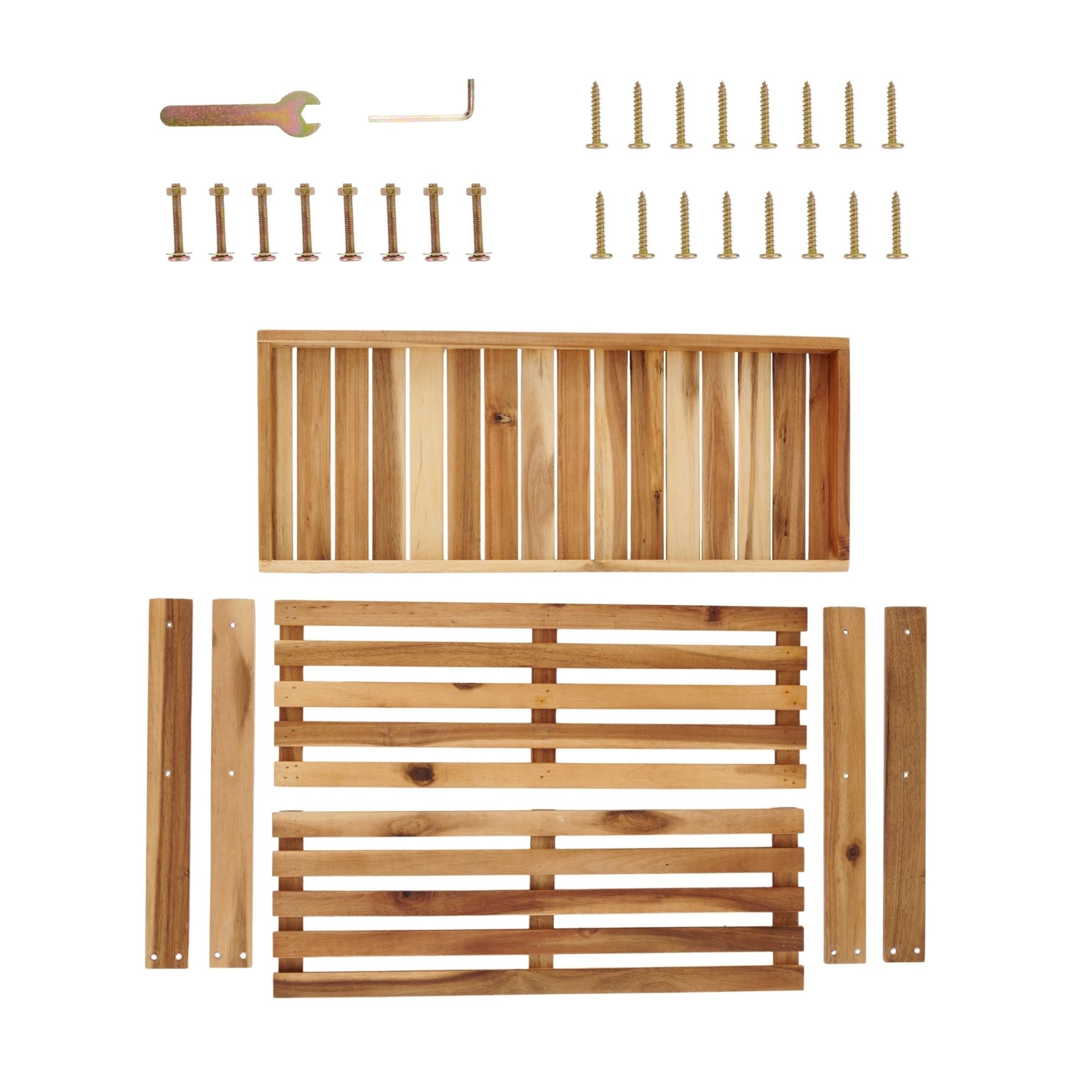 Acacia Wood Shoe Rack Bench — Holds Up to 200 lbs