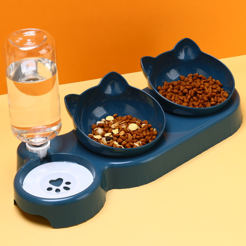 3-in-1 Elevated Pet Feeding Station with Auto Water Bowl