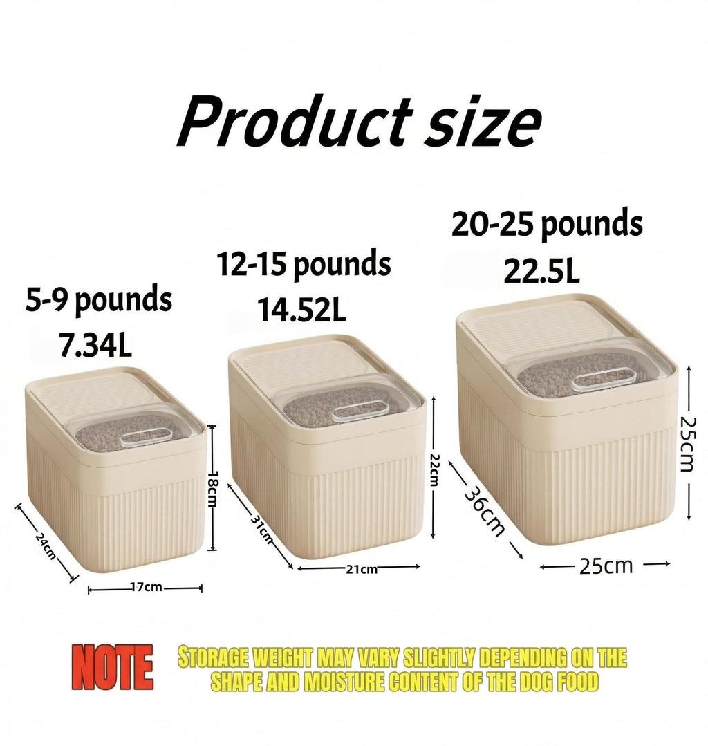 High-Capacity Airtight Pet Food Storage Container with Measuring Cup