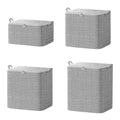 4-Pack Foldable Non-Woven Storage Bags with Zipper Lid