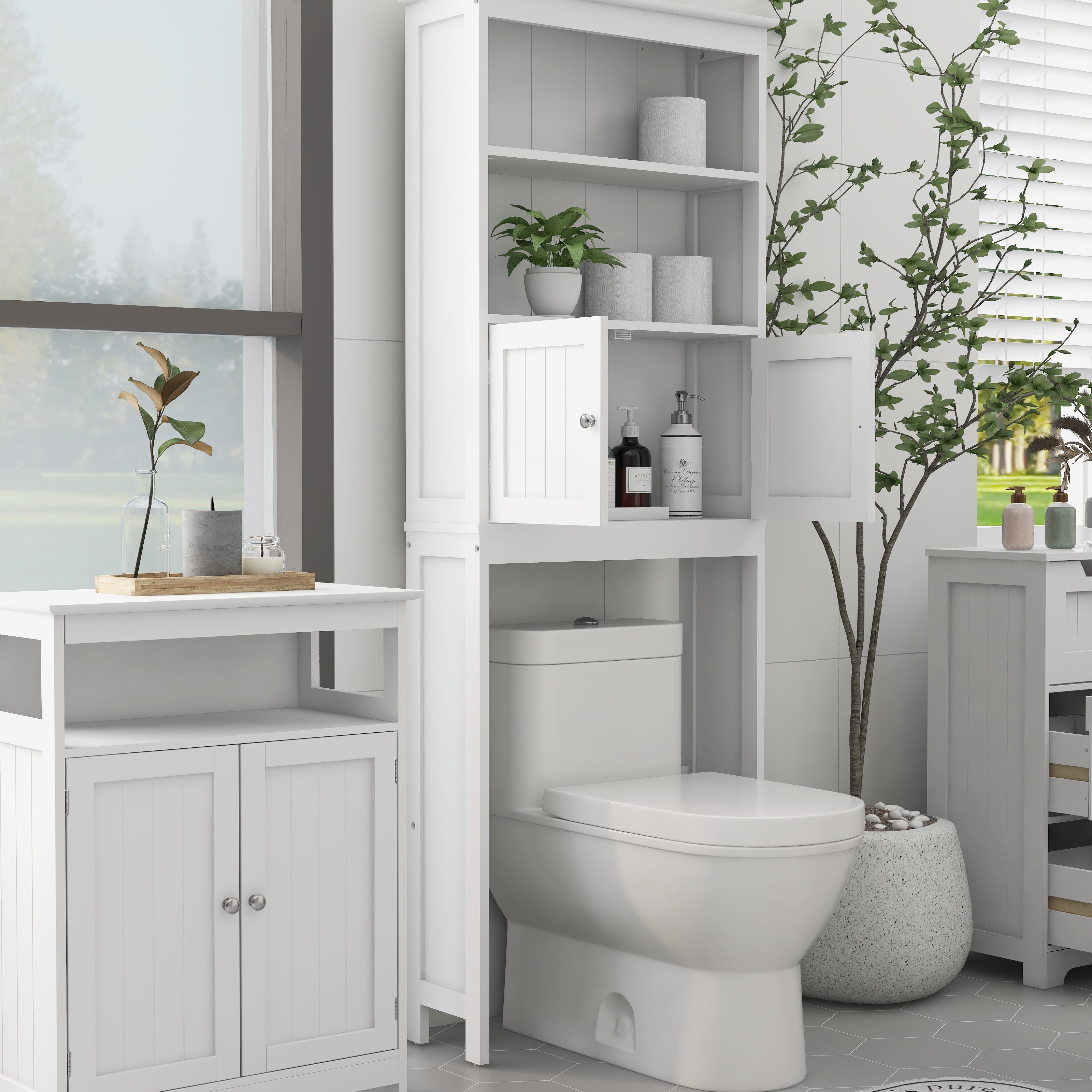 2-Door Over Toilet Storage Cabinet