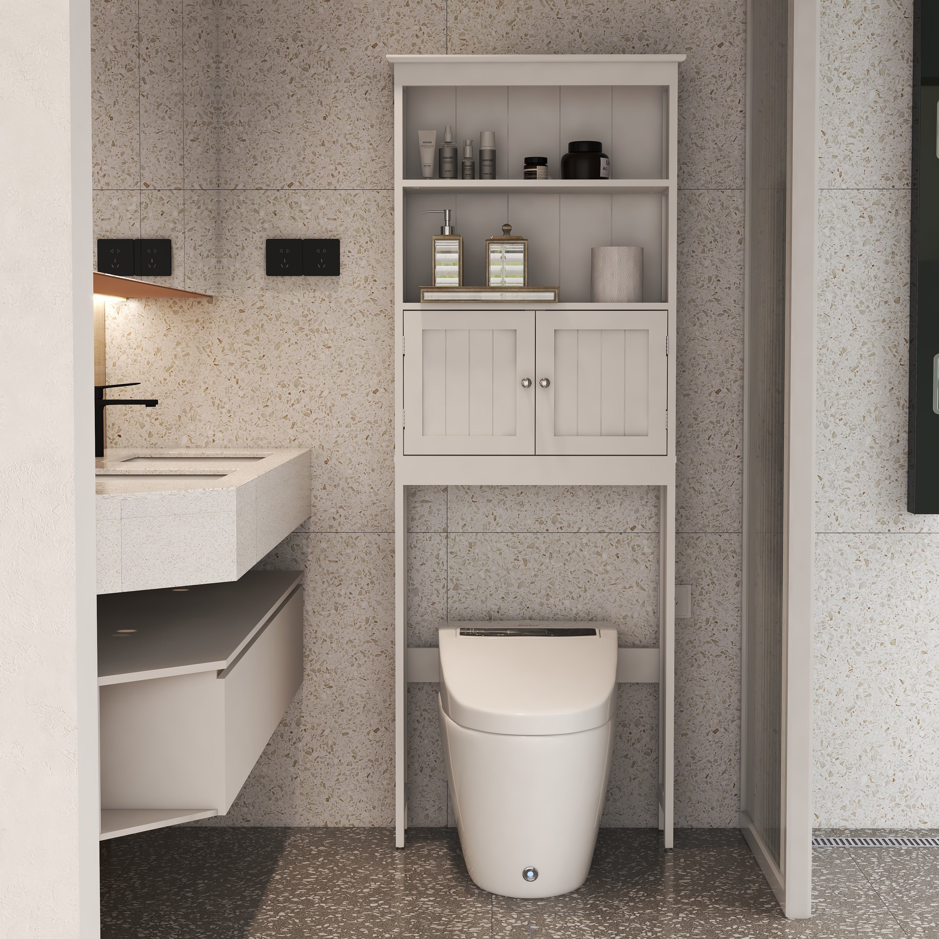 2-Door Over Toilet Storage Cabinet