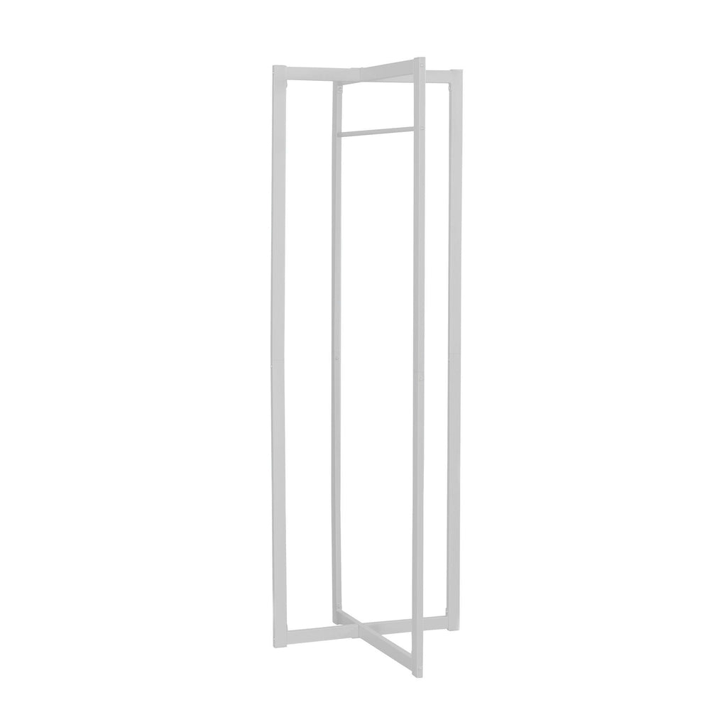 Free-Standing Hall Tree Coat Rack with Hanging Bar — White