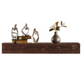 60" Rustic Wood Fireplace Mantel Shelf — Wall-Mounted, Espresso & Solid Wood