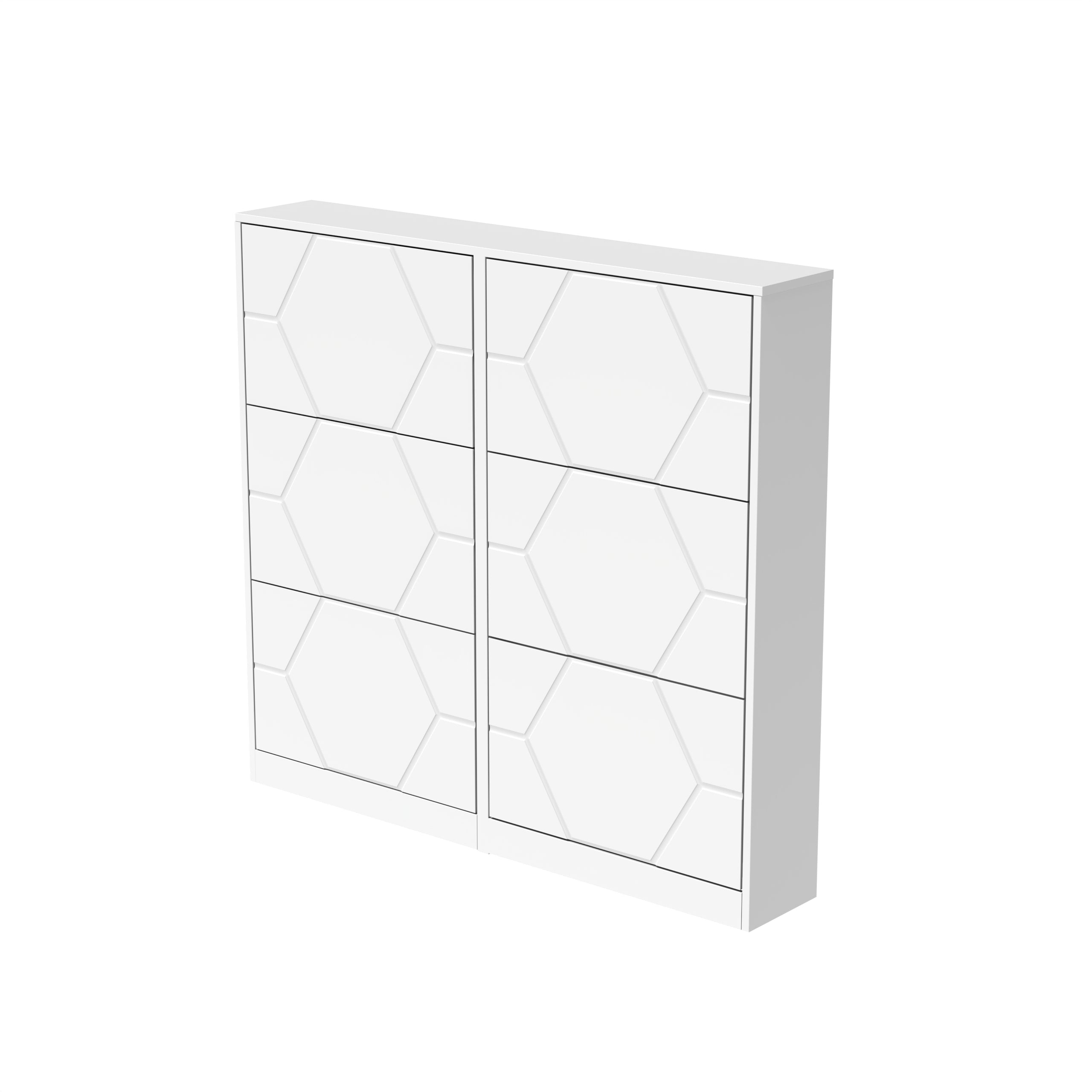 6-Tier Vertical Shoe Storage Cabinet with Carved Panels