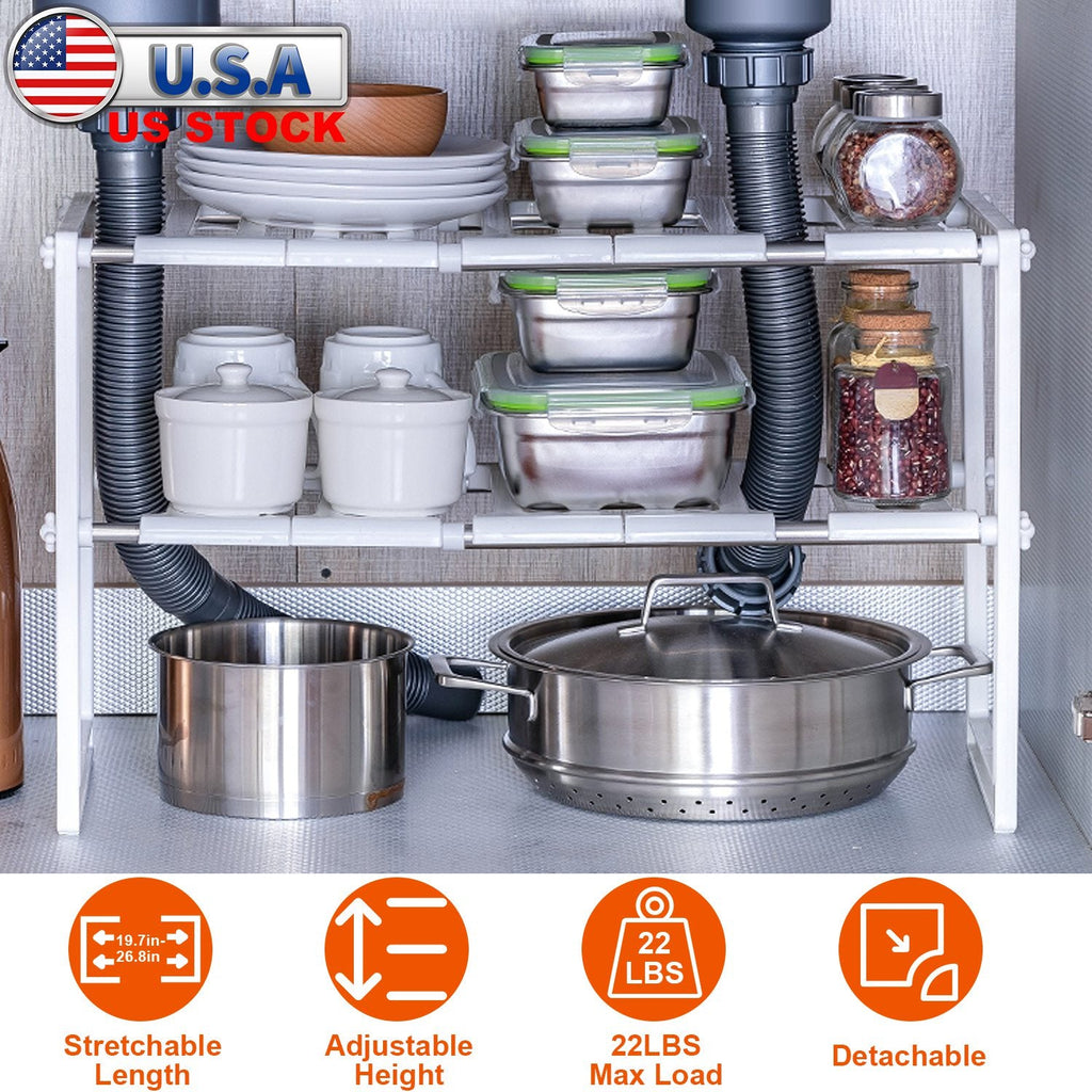 Retractable 2-Tier Under Sink Organizer