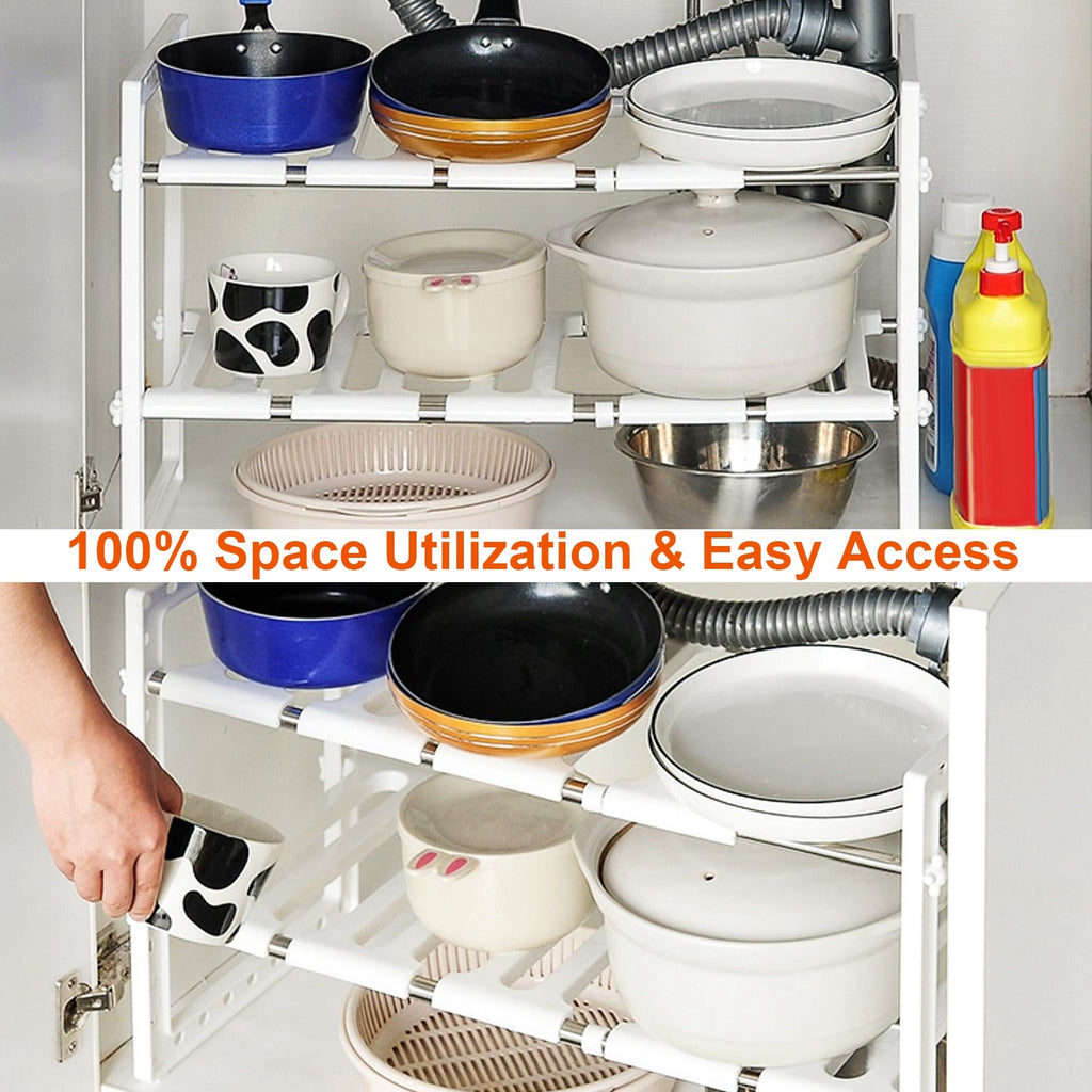 Retractable 2-Tier Under Sink Organizer