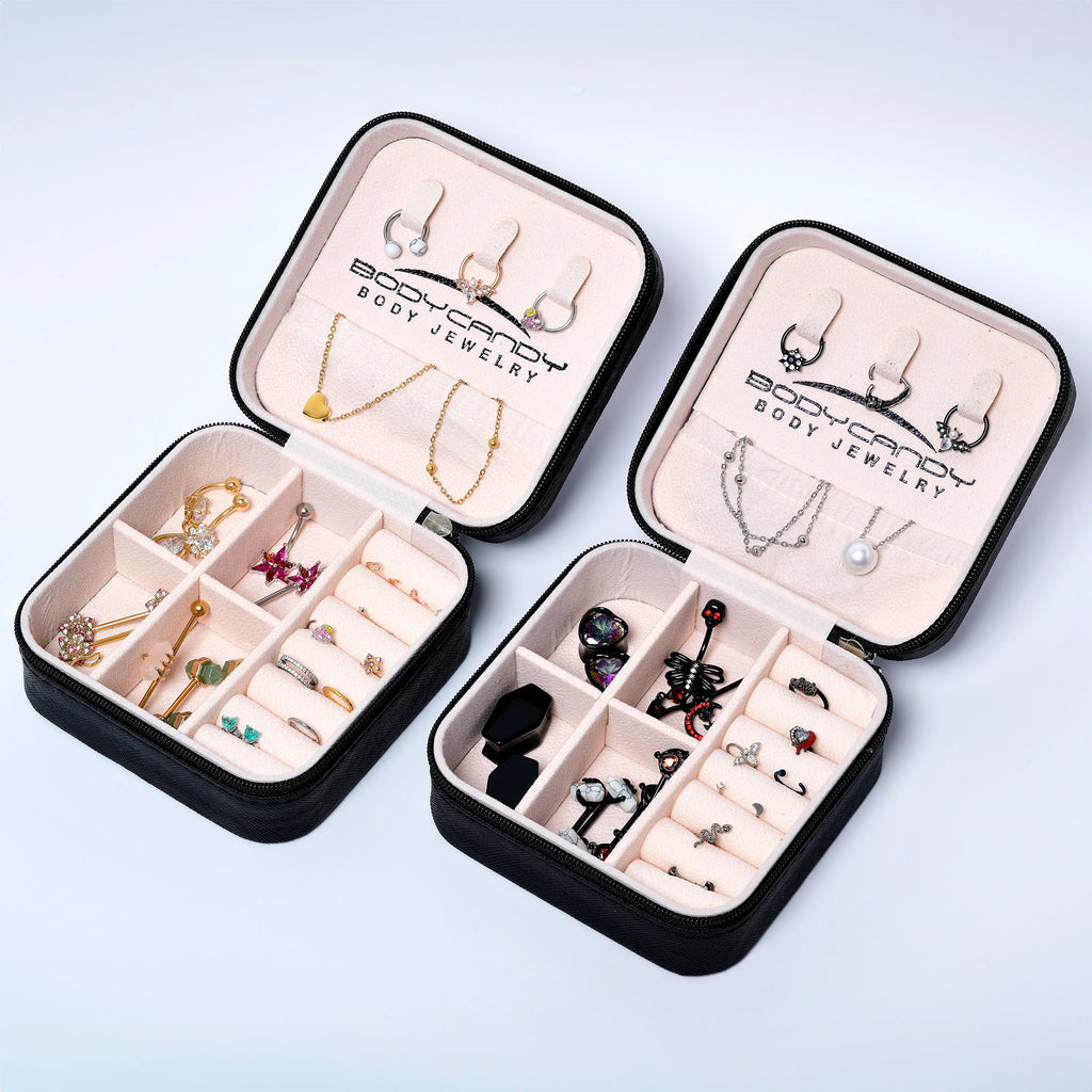 Travel Jewelry Box Organizer with Velvet Interior