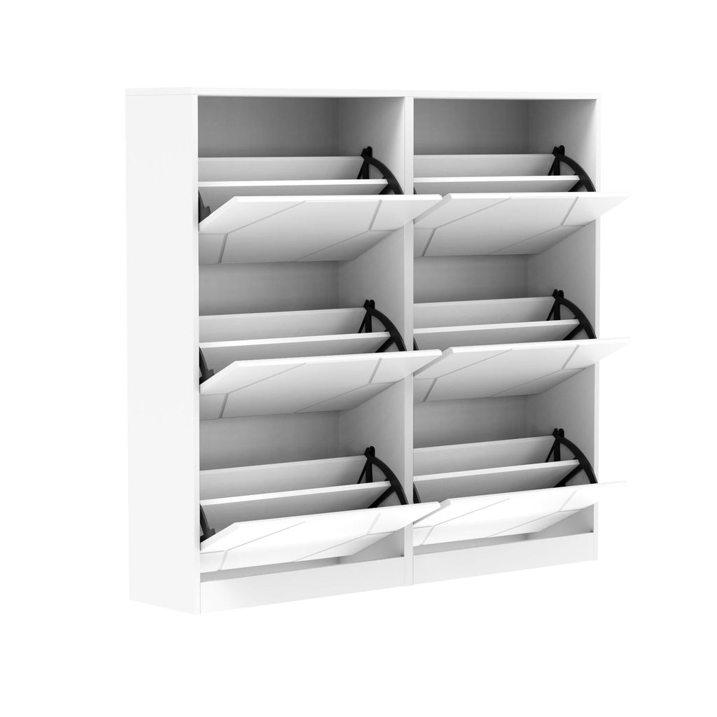 6-Tier Vertical Shoe Storage Cabinet with Carved Panels