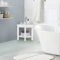 Heavy Duty Corner Shower Bench Stool with Storage Shelf for Shaving Legs-White