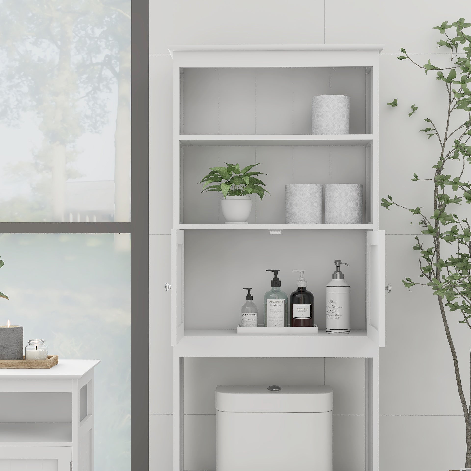 2-Door Over Toilet Storage Cabinet