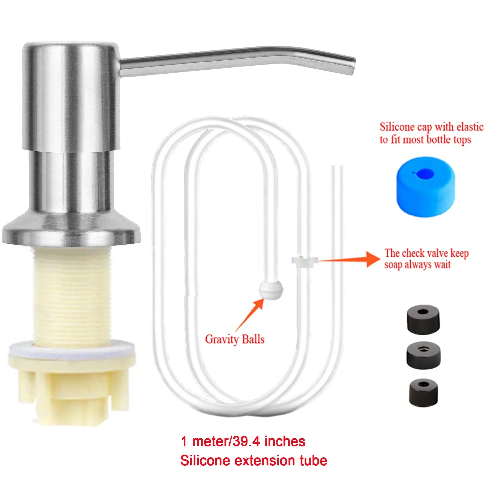 Stainless Steel Sink Soap Dispenser Kit
