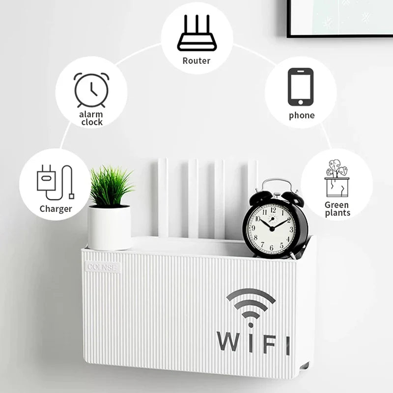 Wall-Mounted Router & TV Box Storage Rack