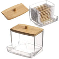 Bamboo Cotton Swab Canister