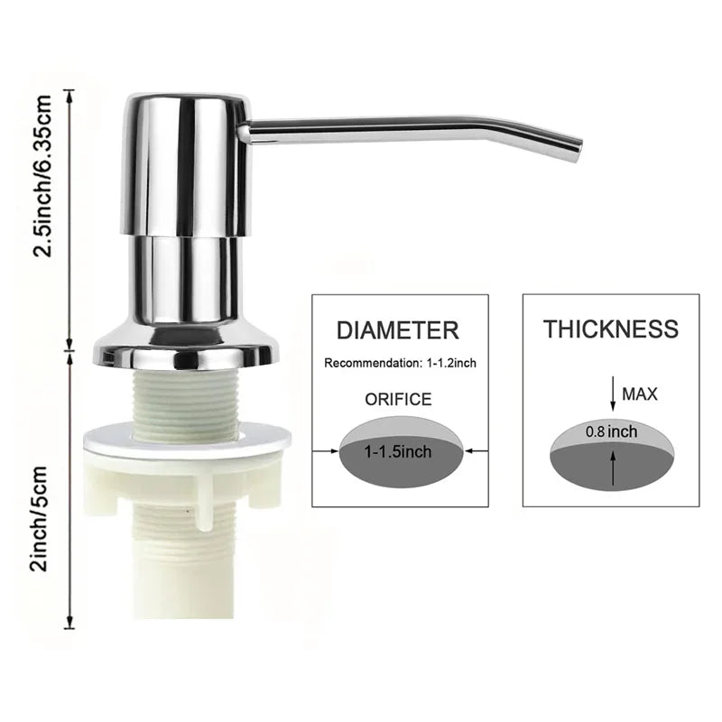 Stainless Steel Sink Soap Dispenser Kit