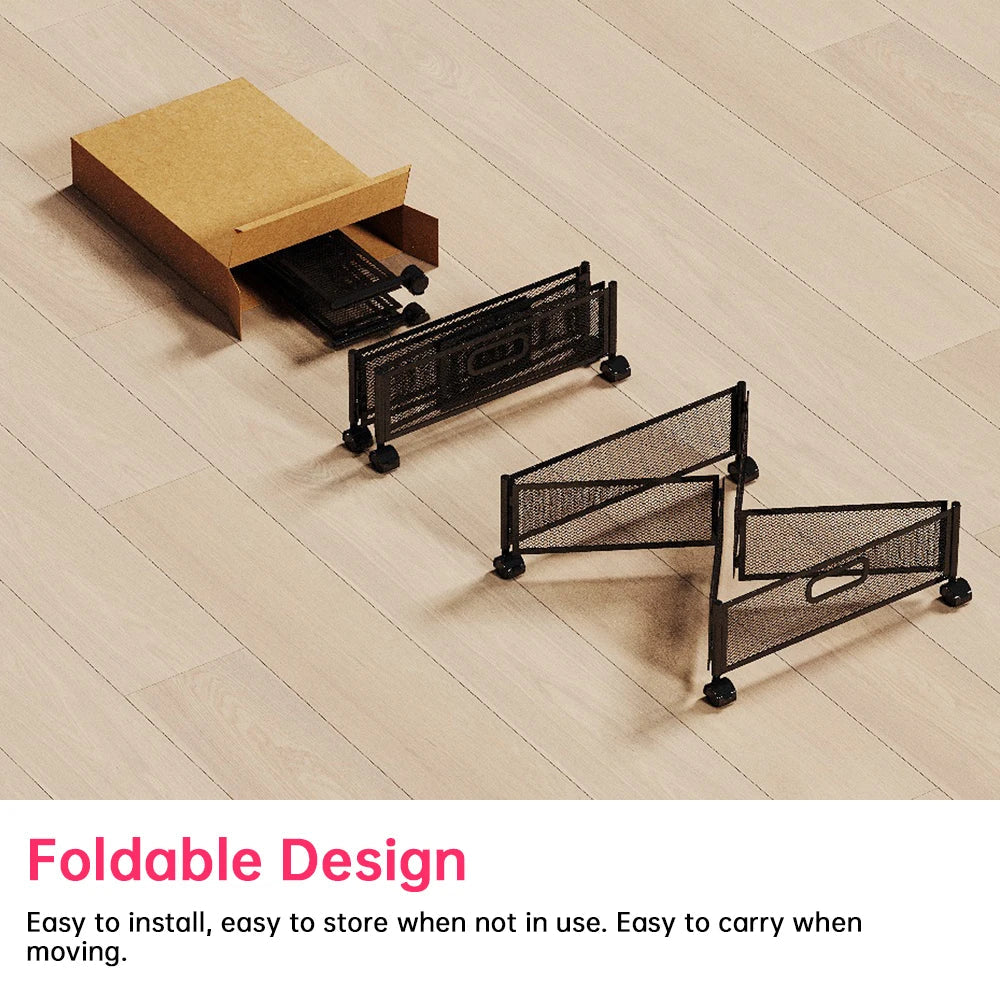 Foldable Under-Bed Storage Container with Wheels