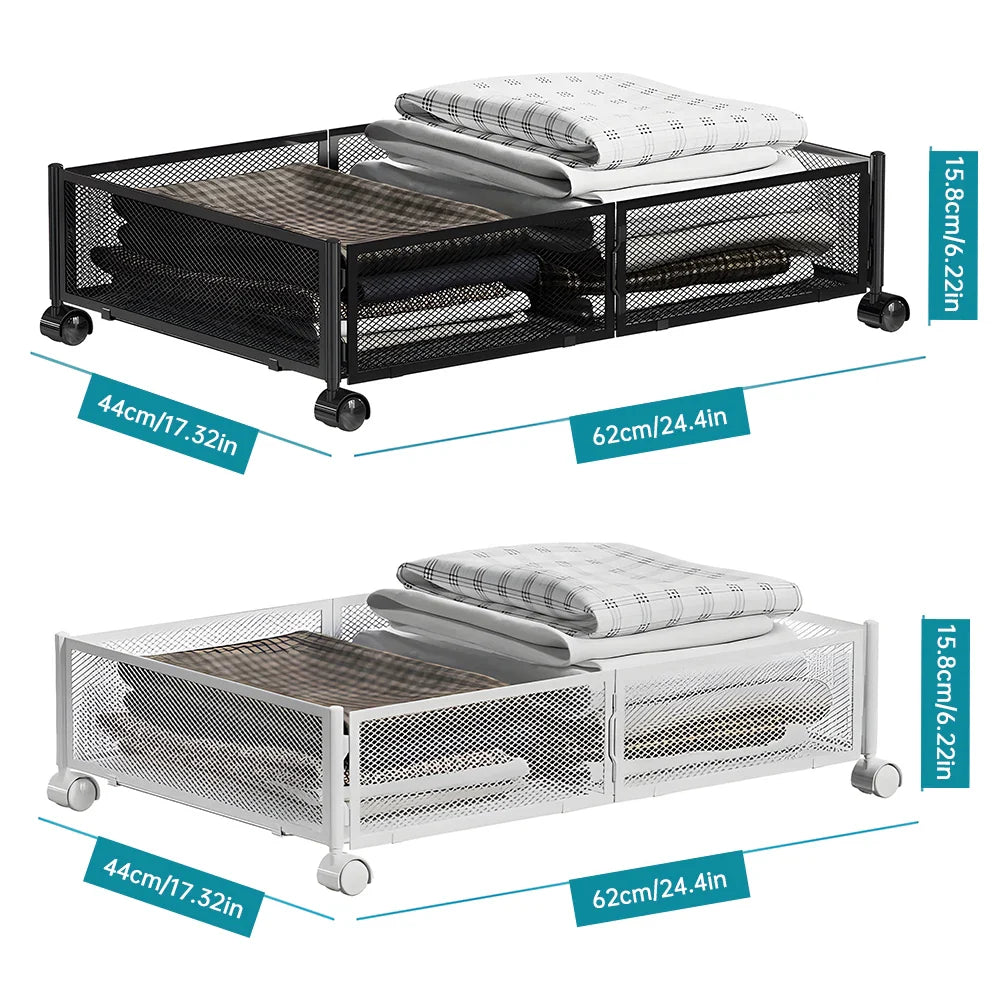 Foldable Under-Bed Storage Container with Wheels