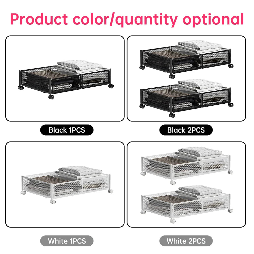 Foldable Under-Bed Storage Container with Wheels