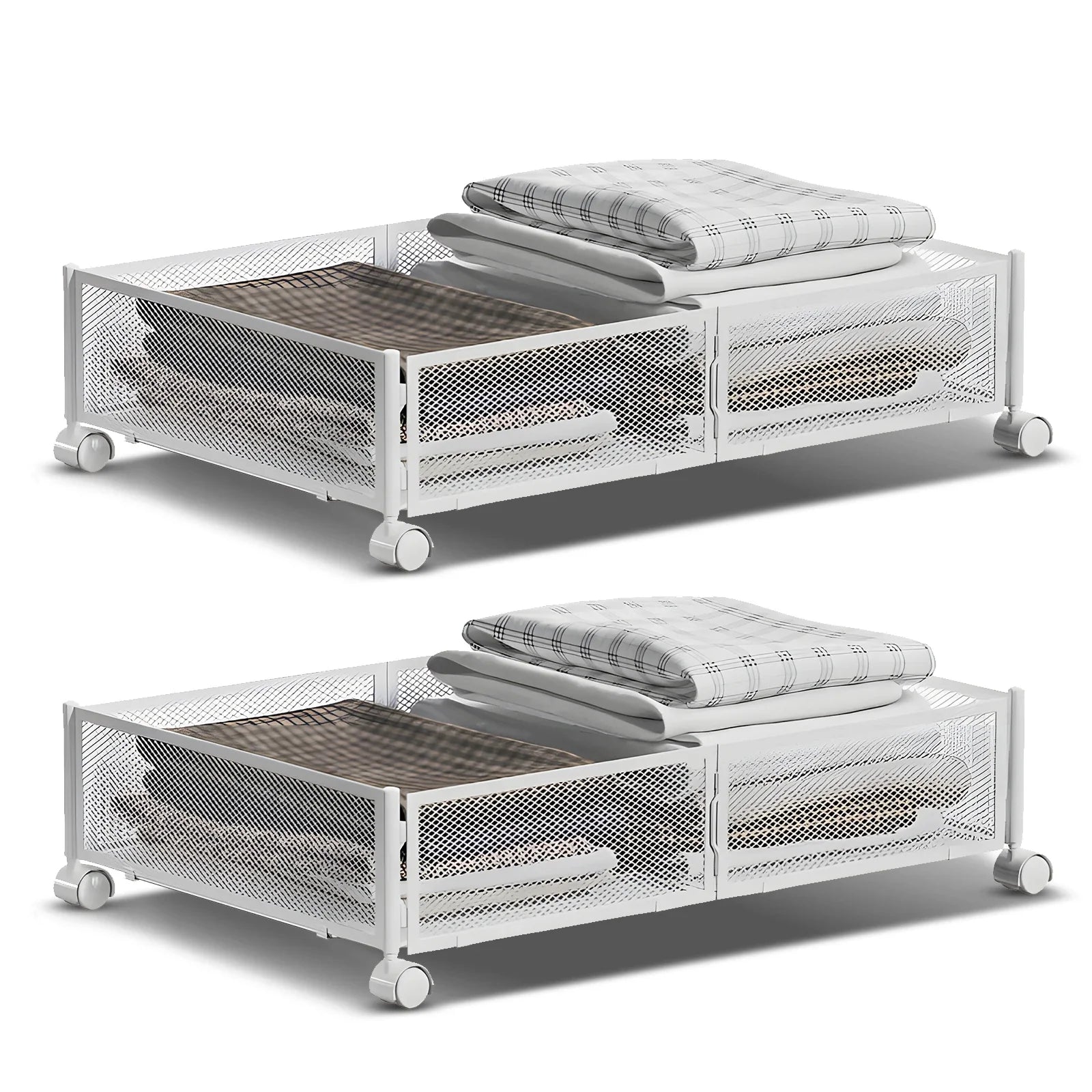 Foldable Under-Bed Storage Container with Wheels