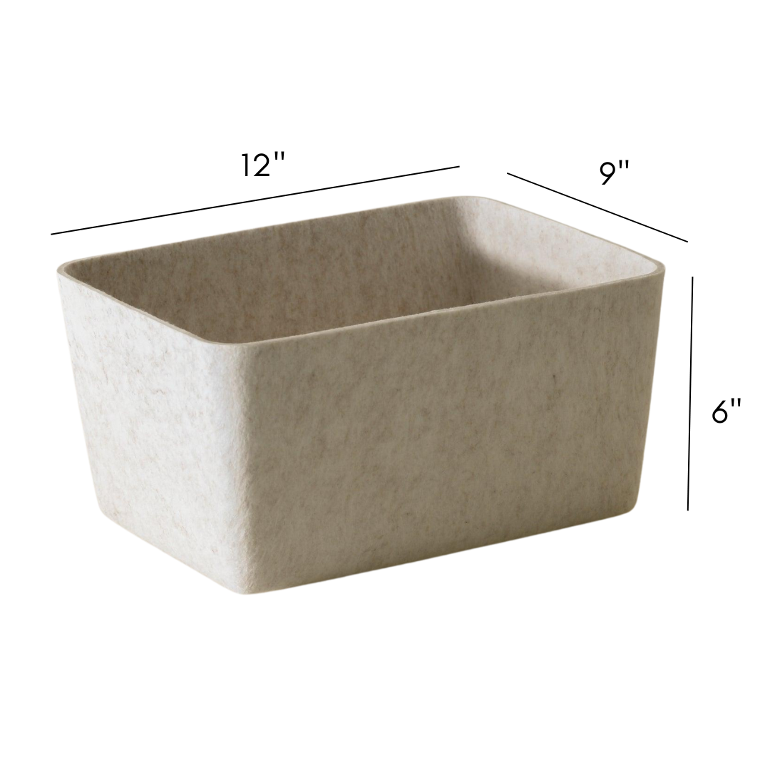 The Sculpted Bin — Wide with Lid | Set of 3