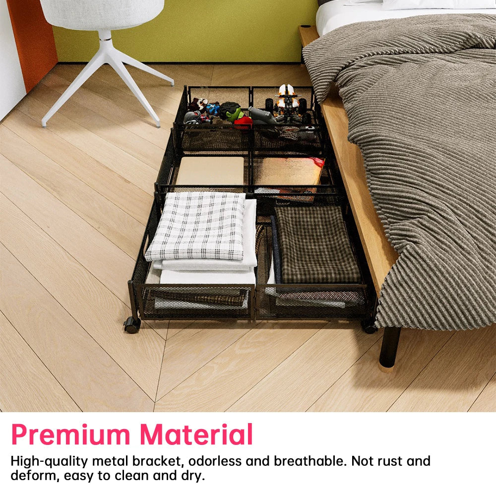 Foldable Under-Bed Storage Container with Wheels