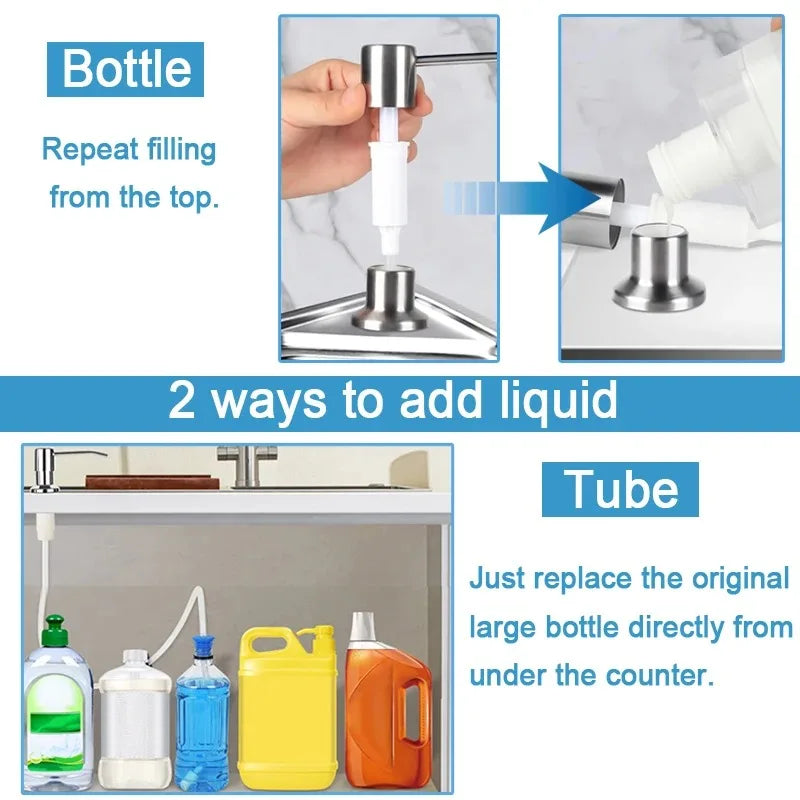 Stainless Steel Sink Soap Dispenser Kit