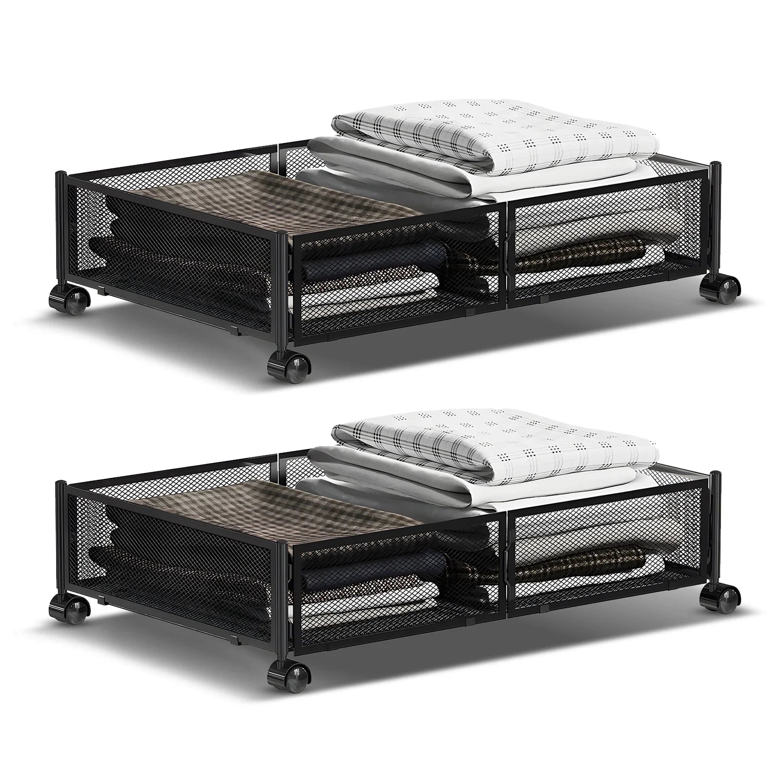 Foldable Under-Bed Storage Container with Wheels