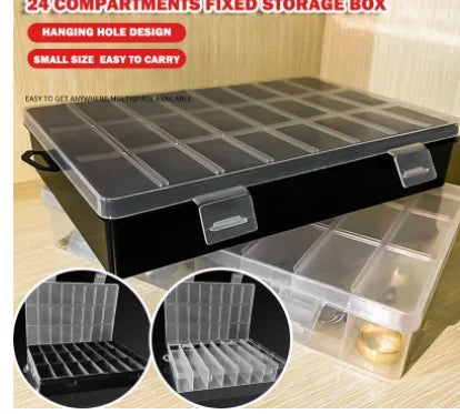 Hanging Stackable Storage Bins — 24-Pack, Blue/Red (5"x4"x3")