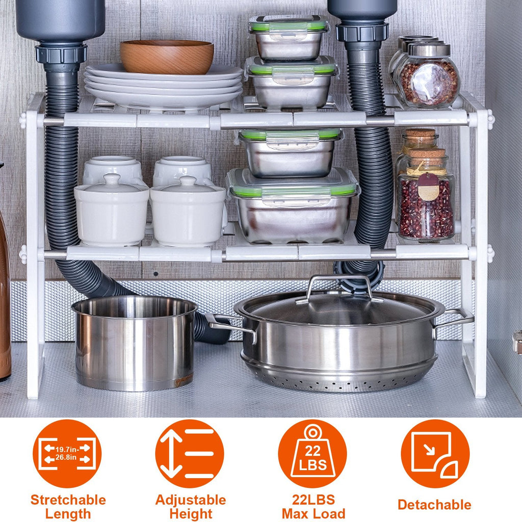 Retractable 2-Tier Under Sink Organizer