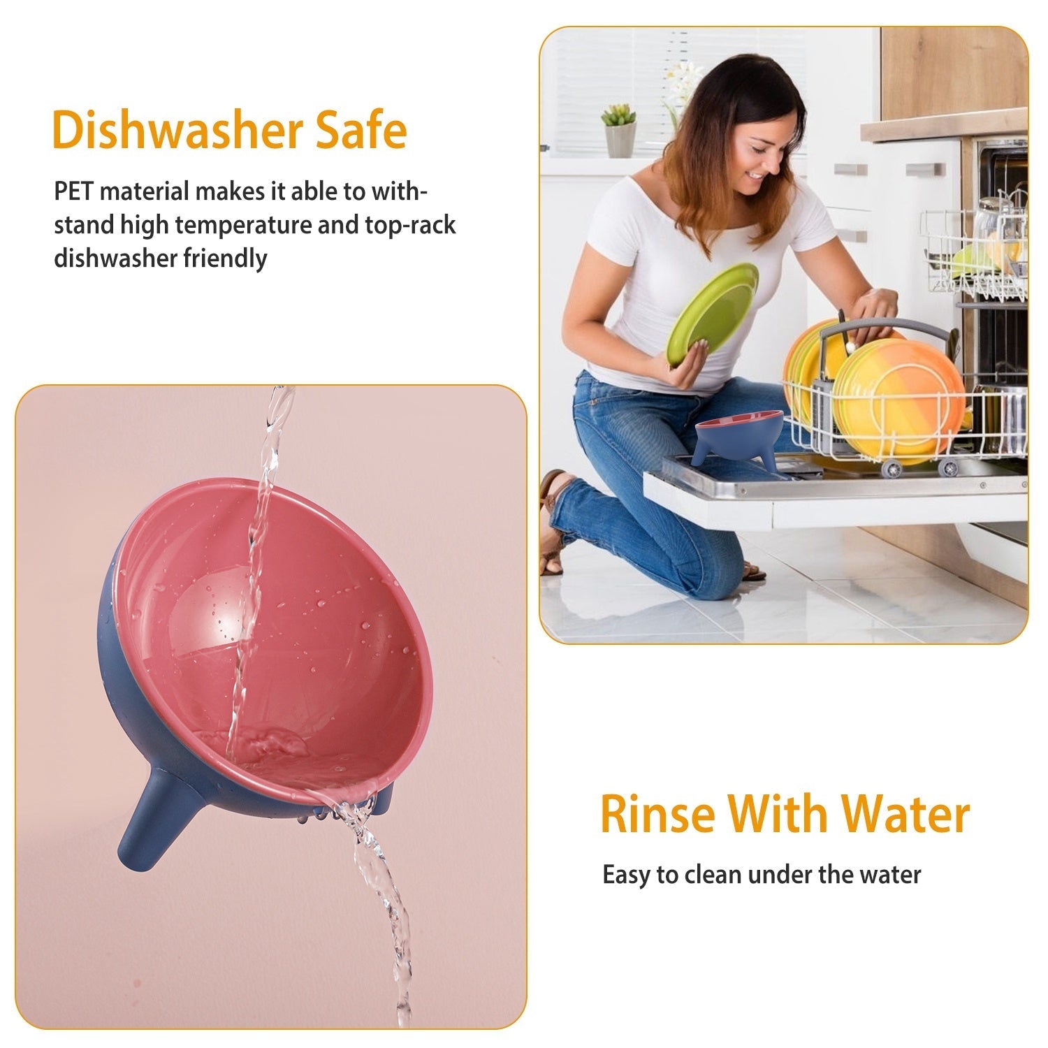Elevated Tilted Cat Food & Water Bowl — Backflow Prevention