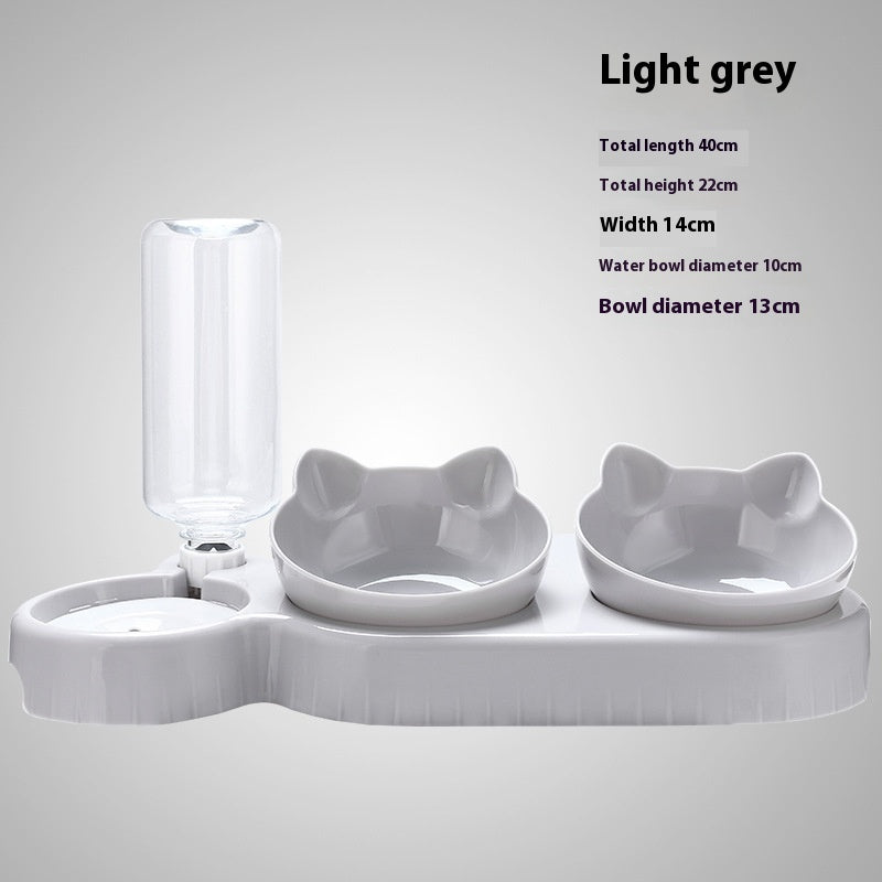 3-in-1 Elevated Pet Feeding Station with Auto Water Bowl