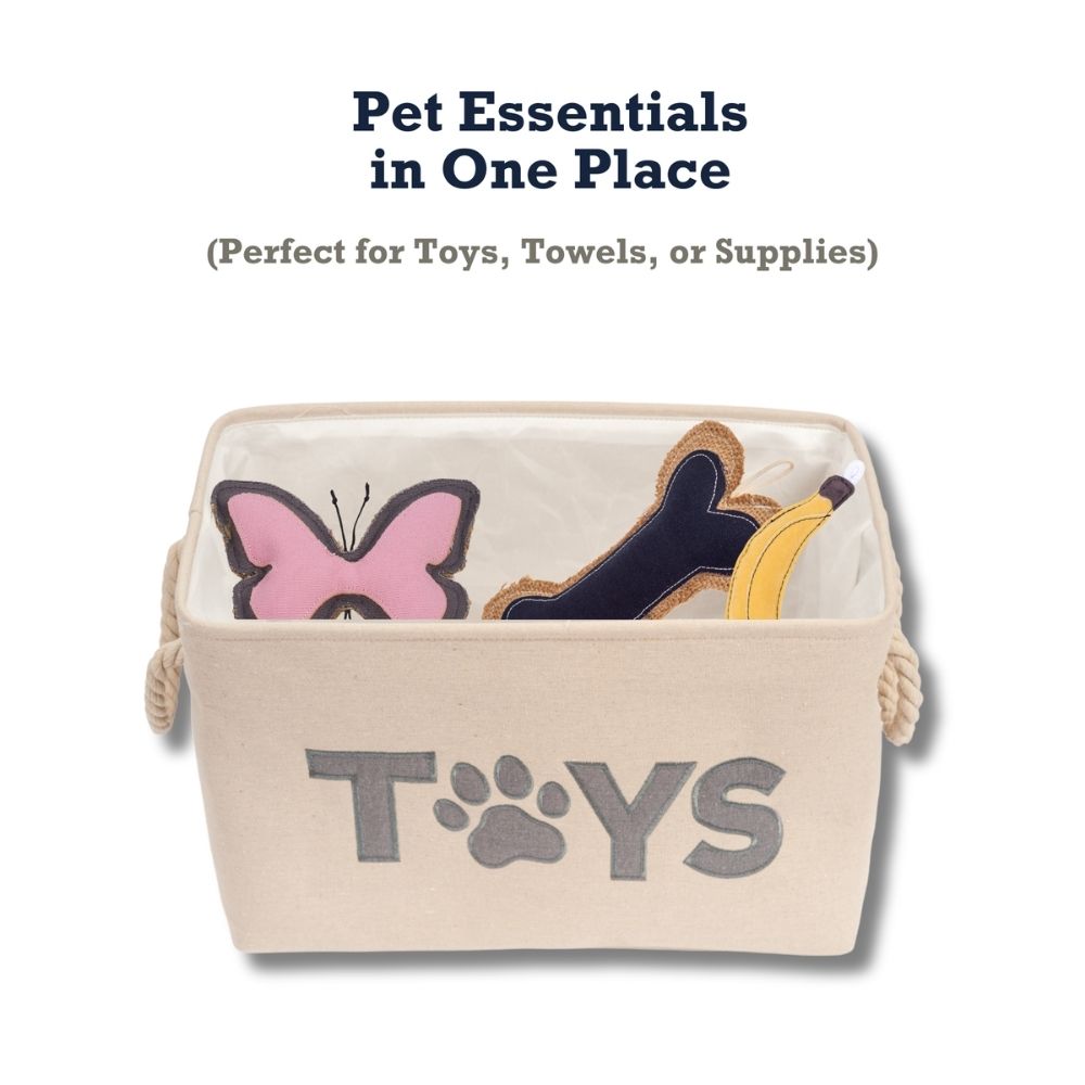 Foldable Fabric Dog Toy Storage Bin