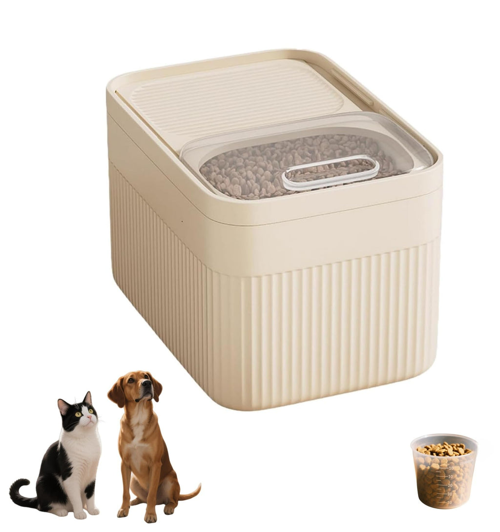 High-Capacity Airtight Pet Food Storage Container with Measuring Cup
