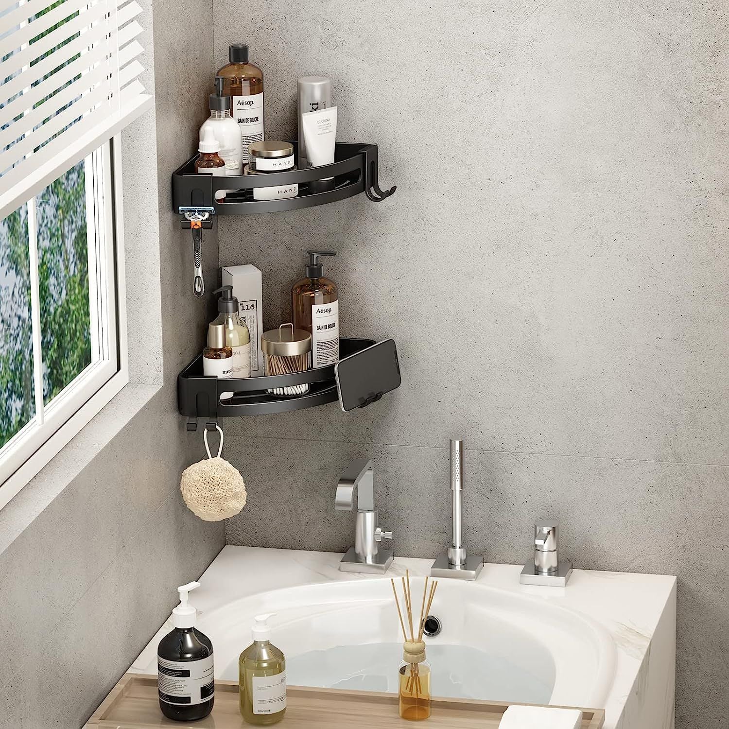 Shower Corner Shelf Caddy 2 Pack shower Organizer Corner