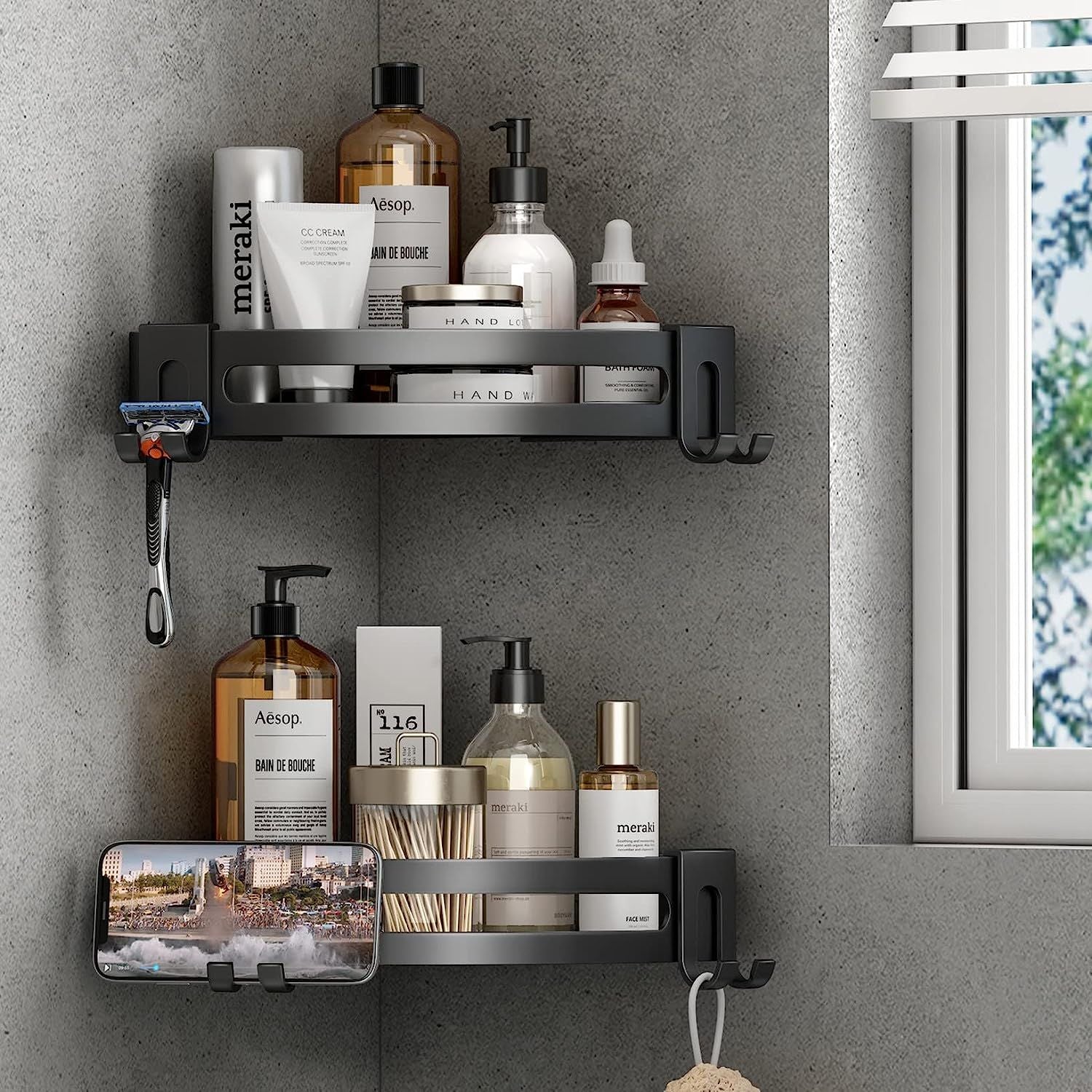 Shower Corner Shelf Caddy 2 Pack shower Organizer Corner