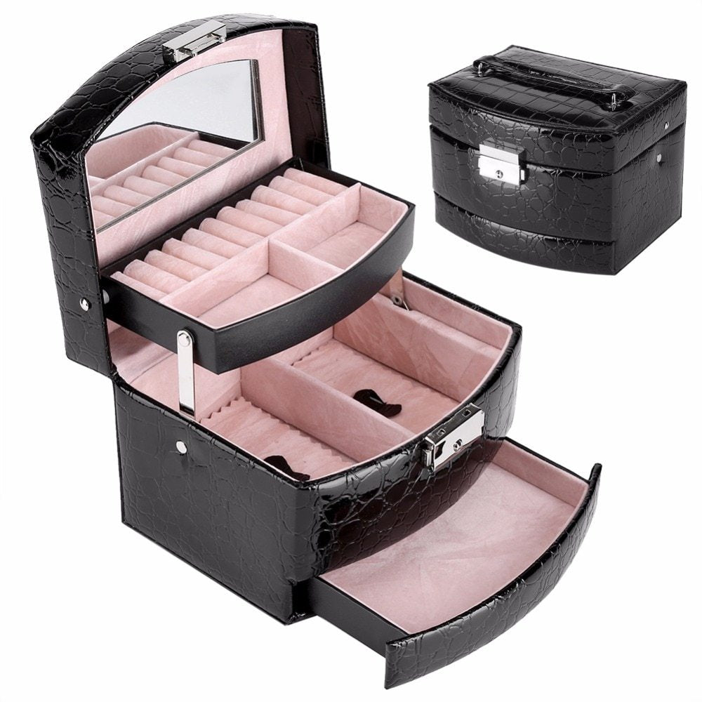 Luxury 3-Layer Jewelry Box Organizer