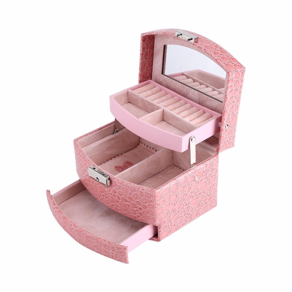 Luxury 3-Layer Jewelry Box Organizer